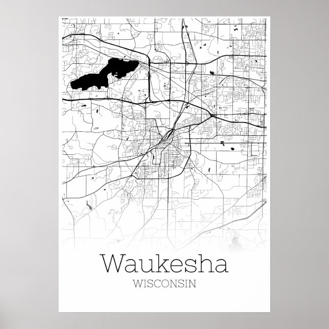 Carte du Waukesha - Wisconsin - Poster de la carte (Devant)