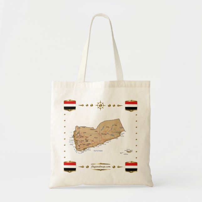 Carte du Yémen + Sac de drapeaux (Devant)