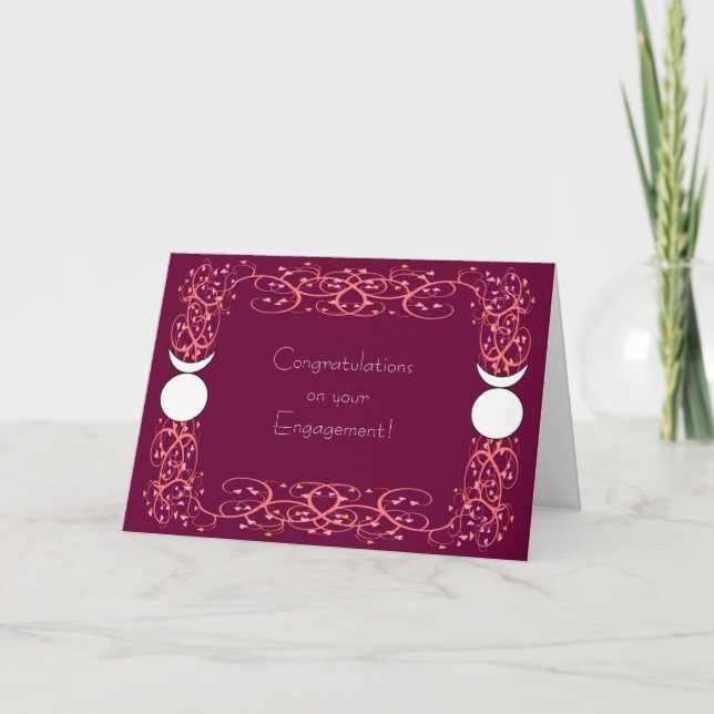 Carte Dual Horned God Gay Wiccan Engagement Congrats (Devant)