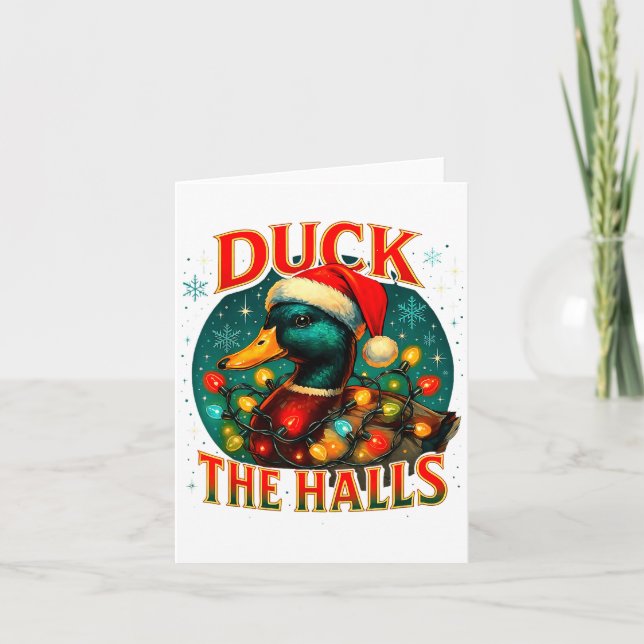 Carte Duck The Halls Funny Christmas Lights Hunting Seas (Devant)