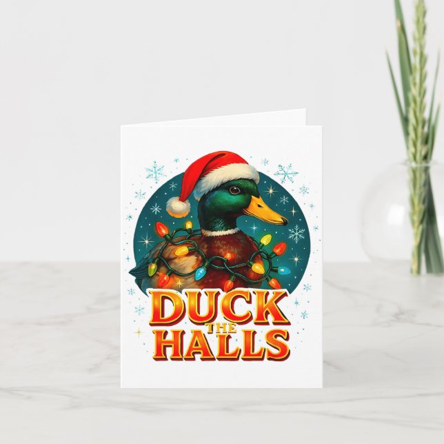 Carte Duck The Halls Funny Christmas Lights Hunting Seas (Devant)