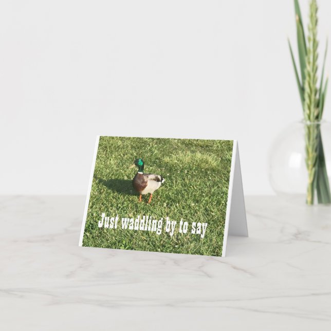 CARTE DUCK WADDLES EN PASSANT POUR DIRE JEUX ANNIVERSAIR (Devant)