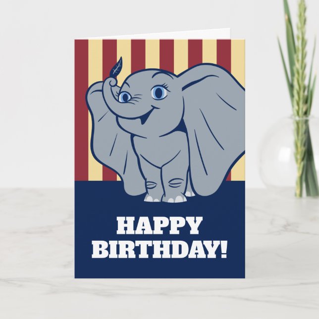 Carte Dumbo | Doublon de dessin animé tenant la plume (Devant)