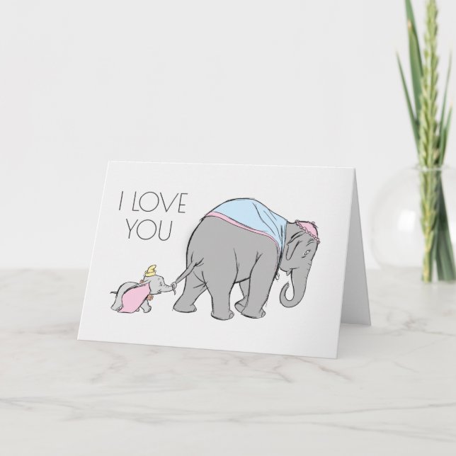 Carte Dumbo suit sa mère de près (Devant)