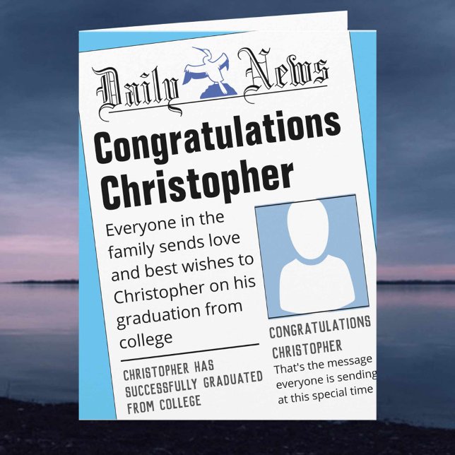 Carte Dummy Newspaper Headlines Graduation (Créateur téléchargé)