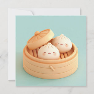 Carte Dumplings de terre cuite à la vapeur dans un panie