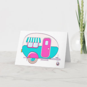CARTE "D'UN BONJOUR CAMPER À UN AUTRE" ANNIVERSAIRE