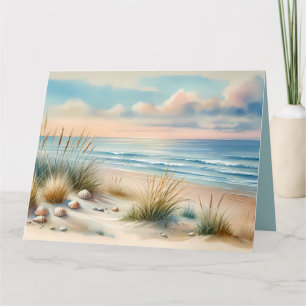 Carte Dunes côtières pastel à l'aquarelle