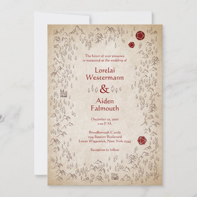 Carte Dungeon RPG Gamer Mariage (Devant)