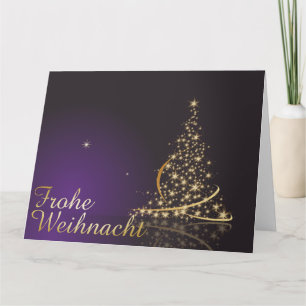 Carte Dunkelviolettes Weihnachtsmotiv mit Weihnachtsbaum