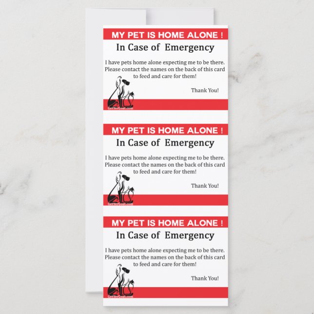 Carte d'urgence (Devant)