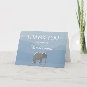 Carte Dusty Blue Bridesmaid Merci