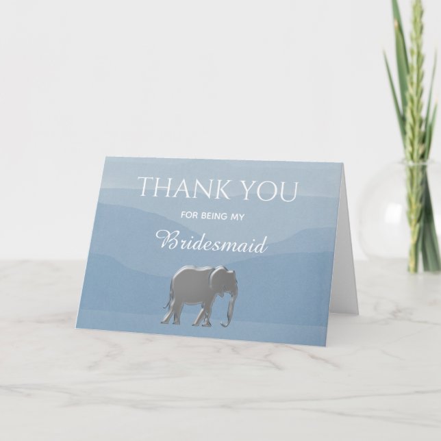 Carte Dusty Blue Bridesmaid Merci (Devant)