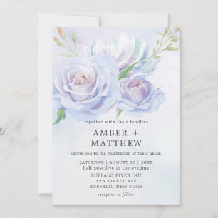 Carte Dusty Blue et Lavender Peony Mariage de pivoine In