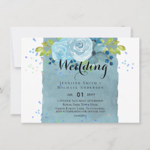 Carte Dusty Blue Turquoise Mariage Trending Budget