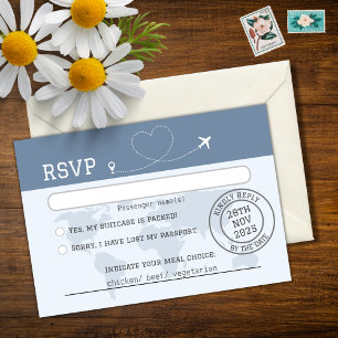 Carte Dusty Blue World Map Destination Wedding Car