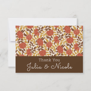Carte Dusty Brunt Orange Peony Flowers Mariage de automn