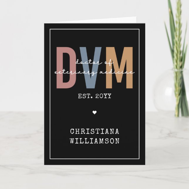 Carte DVM personnalisé Docteur en médecine vétérinaire C (Devant)