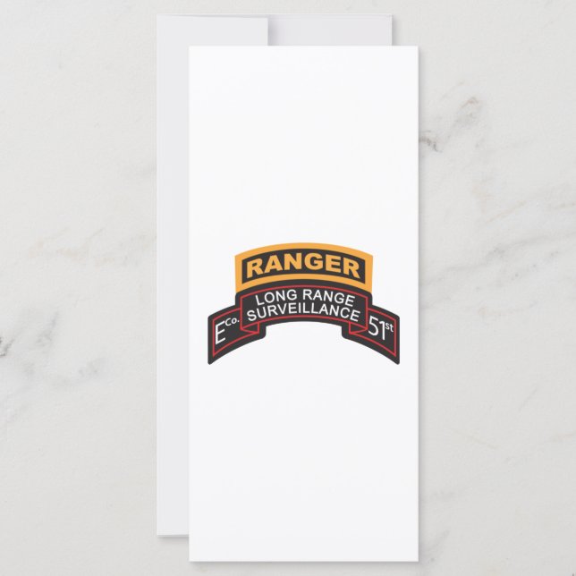 Carte E Co 51st Infantry LRS Scroll, onglet Ranger (Devant)