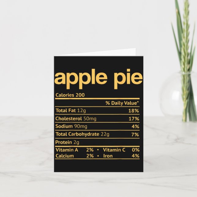Carte E Nutrition Facts Funny Thanksgiving Christmas  (Devant)