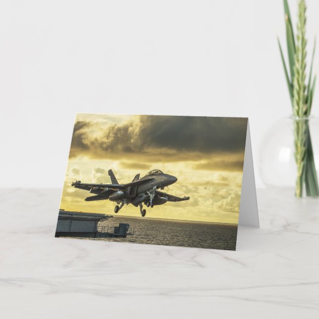 Carte Ea18 g growler fighter jet launching off carrier (Devant)