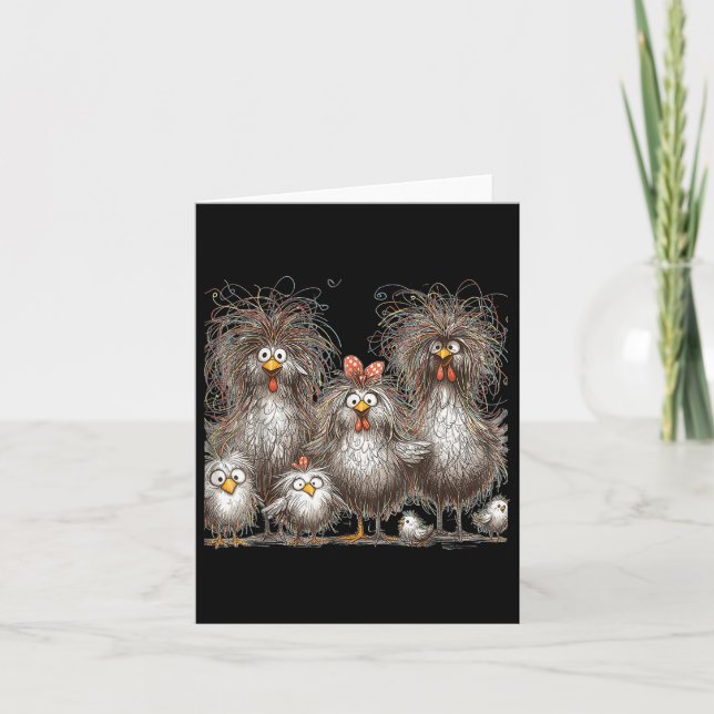 Carte Eagerlys Colorful Funny Chicken Art, Crazy Chicken (Devant)