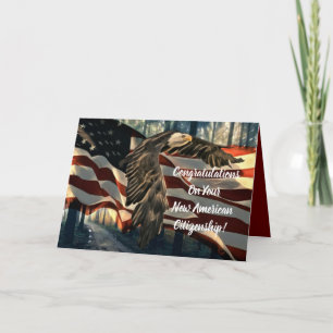 Carte Eagle American Flag USA Citoyenneté