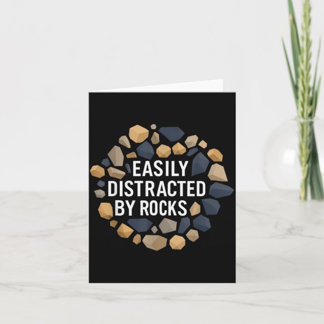 Carte Easily Distracted By Rocks Funny Geology Rock Coll (Devant)