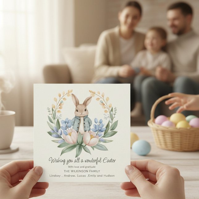 Carte Easter bunny Floral Easter Greeting Card (Créateur téléchargé)