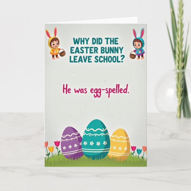 Carte Easter Bunny Riddle Funny Card (Devant)