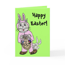 Carte Easter with a Cat in bunny suit drawing