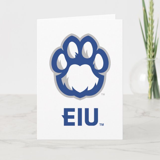 Carte Eastern Illinois Panthers Empreinte de patte & EIU (Devant)