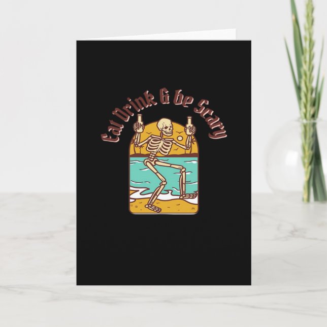 Carte Eat Drink And Be Scary Simple Clean (Devant)