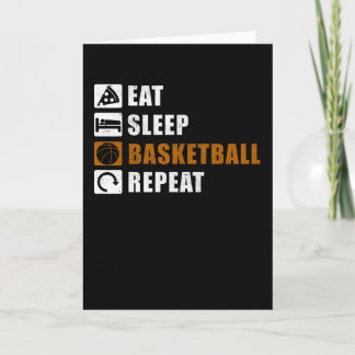 Carte Eat Sleep Basketball Player Idée cadeau
