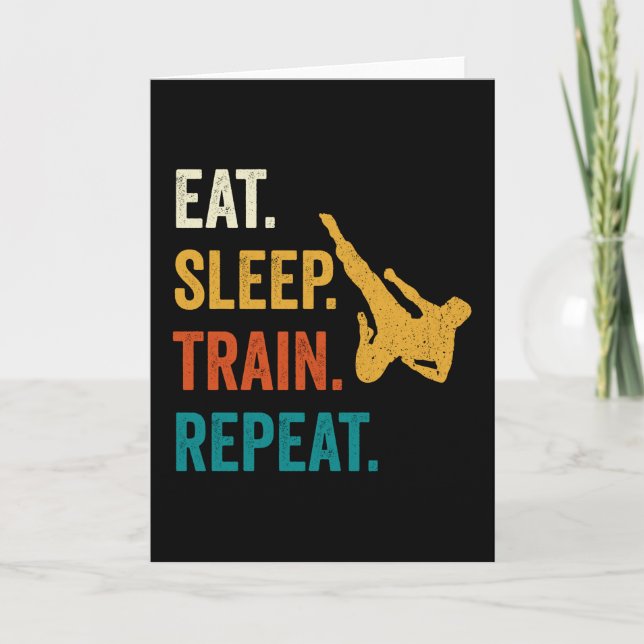 Carte Eat Sleep Karate Répéter Karate (Devant)