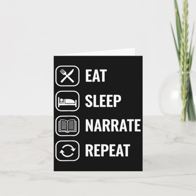 Carte Eat Sleep Narrate Repeat Clical Education Homescho (Devant)