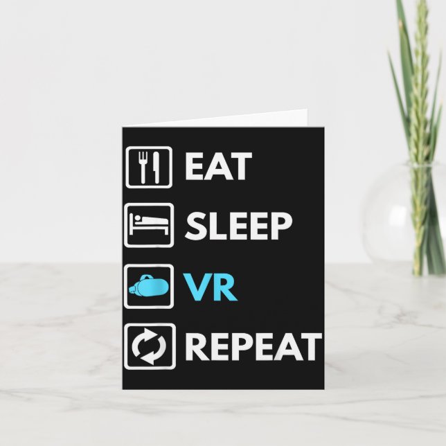 Carte Eat Sleep Vr Repeat Funny Vr Gamer Boy Vr Athlete  (Devant)