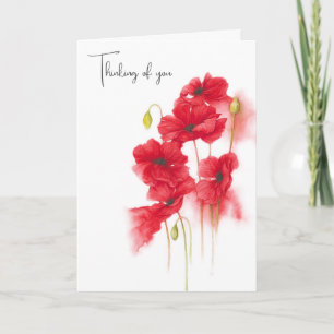 Carte Eau-couleur Rouge pavois pour penser à vous