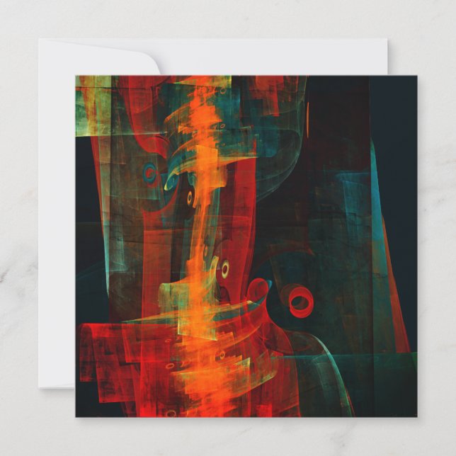 Carte Eau Orange Rouge Bleu moderne Art Abstrait Motif (Devant)