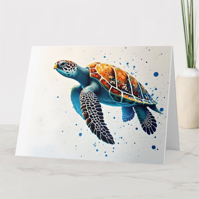 Carte Eaux calmes : Célébrez les tortues marines avec l' (Devant)