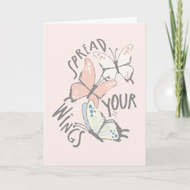 Carte Écartez votre encouragement en pastel de papillons (Devant)