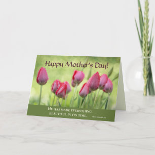 Carte Ecclésiaste 3:11, Bible Verse Fête des Mères Tulip