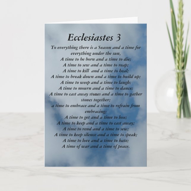 Carte Ecclesiastes 3 verset sur le ciel arrière - plan (Devant)