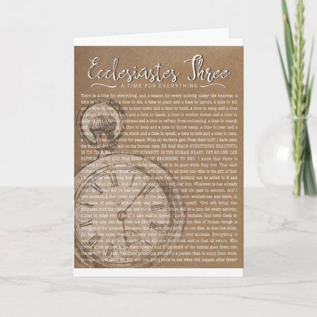 Carte Ecclesiastes trois, encouragement religieux (Devant)