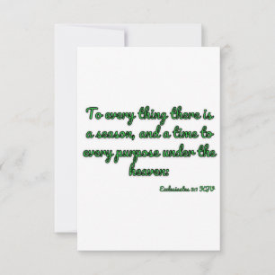 Carte Ecclesiates 3:1 KJV Bible Verse Flat Salutation