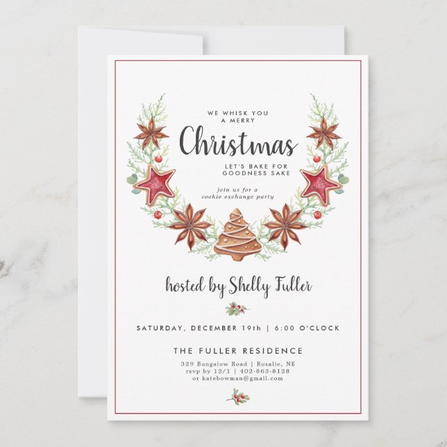 Carte Échange de cookies | Christmas Baking Party (Devant)