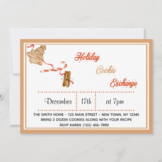 Carte Échange de cookies de vacances (Devant)