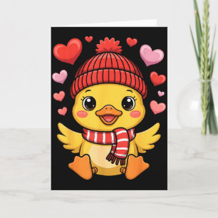 Carte Écharpe d'hiver de la Saint-Valentin Cœurs de cana