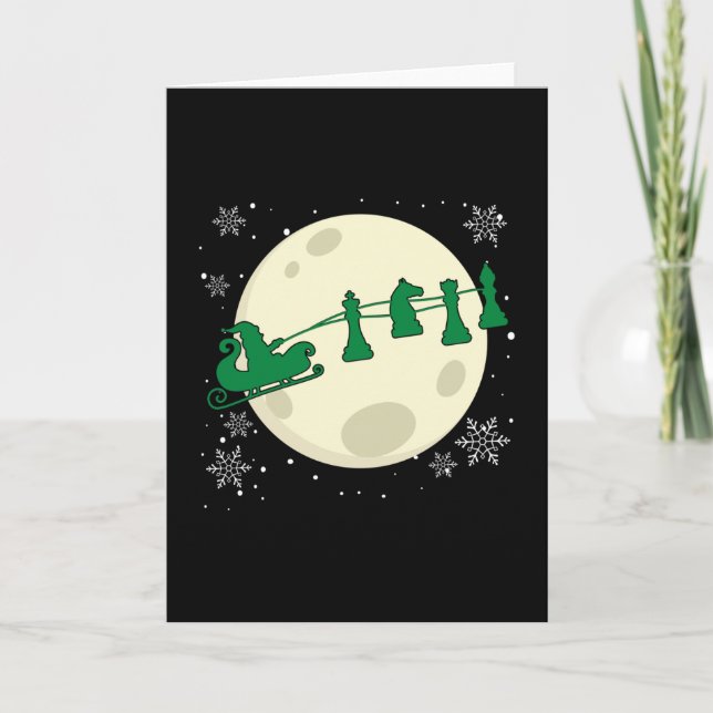 Carte Échecs Noël Père Noël - Échecs Piece Reindeer (Devant)