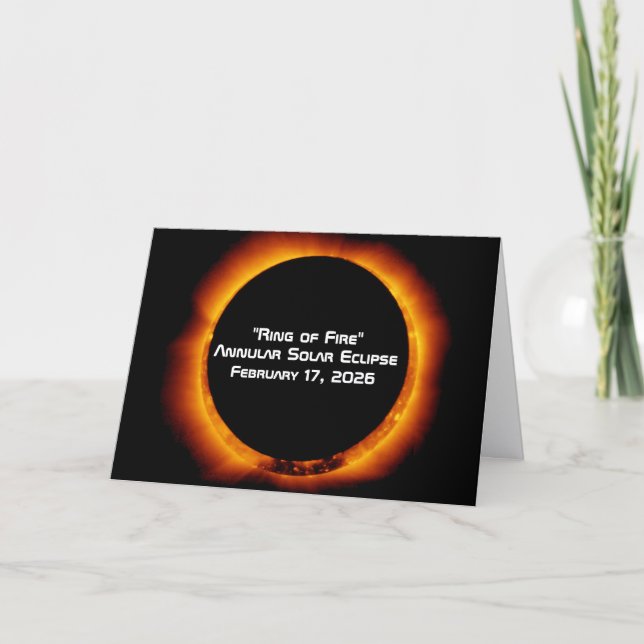 Carte Éclipse solaire annulaire de 2026 (Devant)